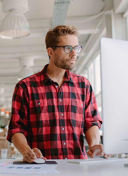 Man Using a Computer